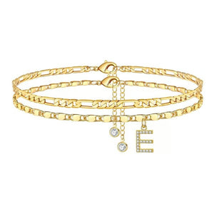 ShineScript – Layered Anklet Bracelets with Letters