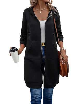 CozyZip – Casual Polyester Hoodie for Women