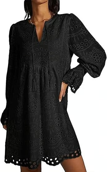 PetalEase – Soft Eyelet Lace Dress