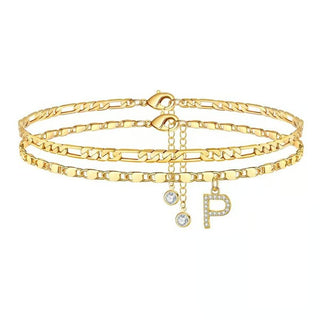 ShineScript – Layered Anklet Bracelets with Letters