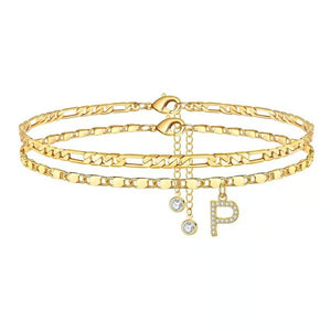ShineScript – Layered Anklet Bracelets with Letters
