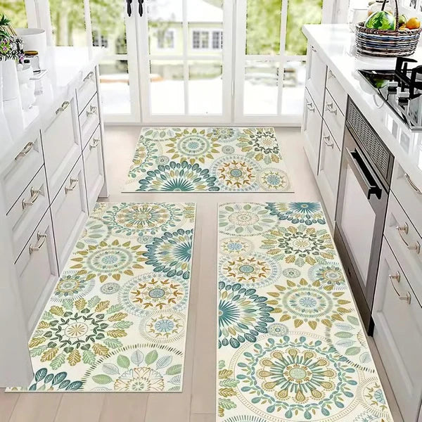 RusticTread – Boho Non-Slip Kitchen Rug Set