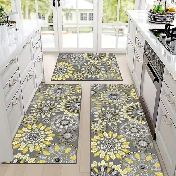 RusticTread – Boho Non-Slip Kitchen Rug Set