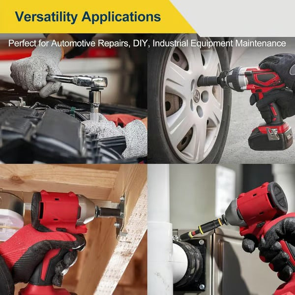 TorqueSlim – Low Profile Impact Adapter Set – Industrial Drive Ratchet & Wrench Adapter Set for Tight Spaces, 4PC Hardware Kit