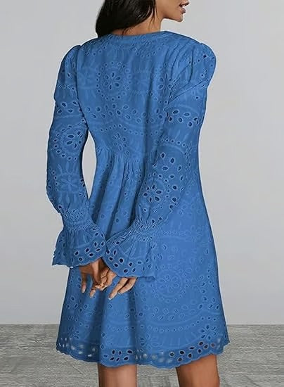 PetalEase – Soft Eyelet Lace Dress