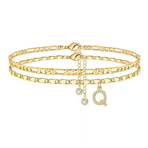 ShineScript – Layered Anklet Bracelets with Letters