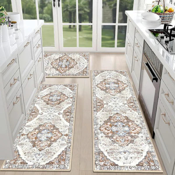 RusticTread – Boho Non-Slip Kitchen Rug Set