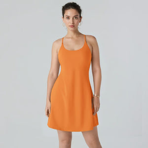 ShapeLuxe – Backless Fitness Dress for Effortless Style & Support