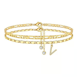 ShineScript – Layered Anklet Bracelets with Letters