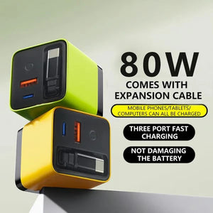 Tobrbe – Compact 80W GaN Charger with Dual Ports
