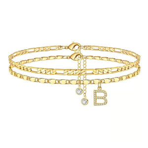 ShineScript – Layered Anklet Bracelets with Letters