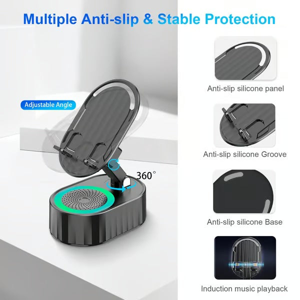EchoDock – Smart Stand with Induction Speaker / Power Bank And Light Ambience