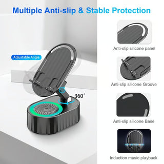 EchoDock – Smart Stand with Induction Speaker / Power Bank And Light Ambience