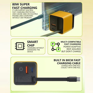Tobrbe – Compact 80W GaN Charger with Dual Ports