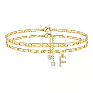 ShineScript – Layered Anklet Bracelets with Letters
