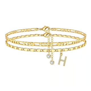 ShineScript – Layered Anklet Bracelets with Letters