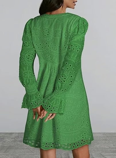 PetalEase – Soft Eyelet Lace Dress