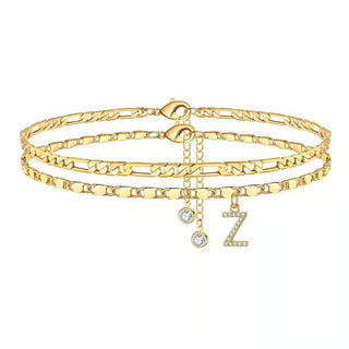 ShineScript – Layered Anklet Bracelets with Letters