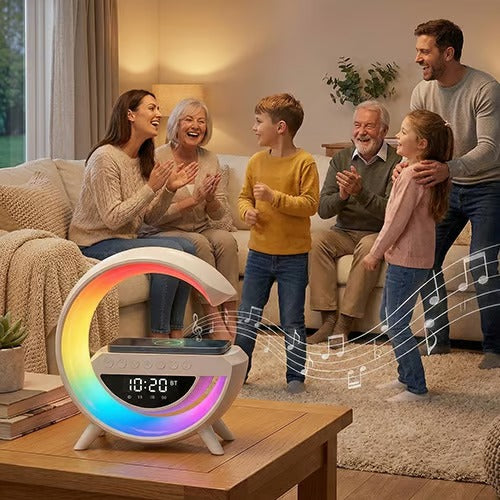 EchoGlow –  Wireless Charging Bluetooth Speaker
