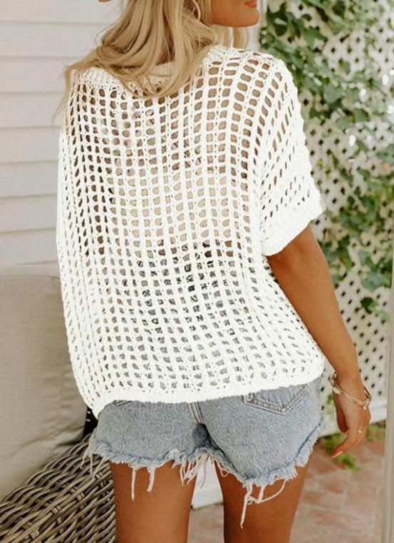 BreezeKnit – Crochet Hollow Out Summer Sweater