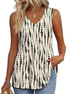 BellaFlair | Elegant V-Neck Babydoll Tank Top