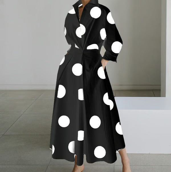 LuxeLapel – Elegant Wrap Shirt Dress