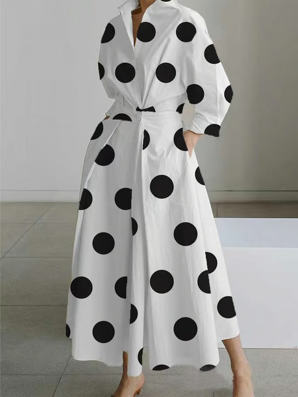 LuxeLapel – Elegant Wrap Shirt Dress
