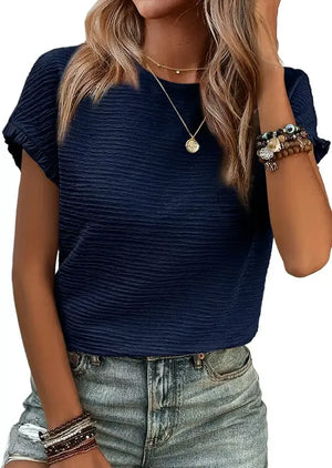 RuffleEase – Textured Summer Blouse