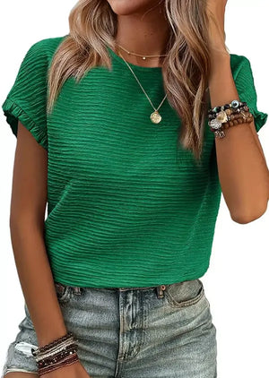 RuffleEase – Textured Summer Blouse