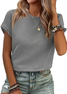 RuffleEase – Textured Summer Blouse