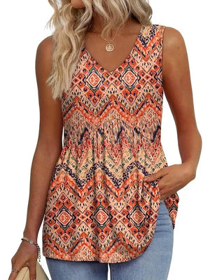 BellaFlair | Elegant V-Neck Babydoll Tank Top