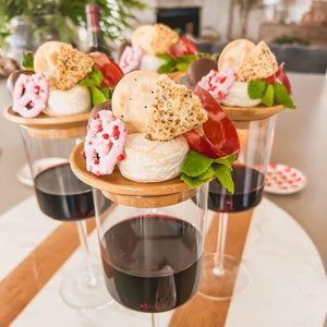 Sip & Snack – Wine Glass Charcuterie Topper Tray