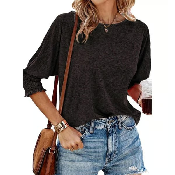 UrbanMuse – Basic Business Tee with Crewneck Charm