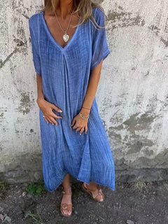 BreezaWear – Natural Fabric Midi Dress
