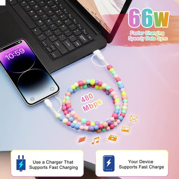 ChargeBead – 4-in-1 Fast Charging Cable (66W)