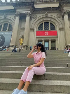 GlamStep – Barbie-Inspired Effortless Jumpsuit
