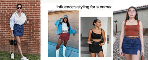 SlitChic – High-Waisted Denim Skort with Stretch