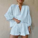 BreezyBloom – Lantern Sleeve Lounge Set