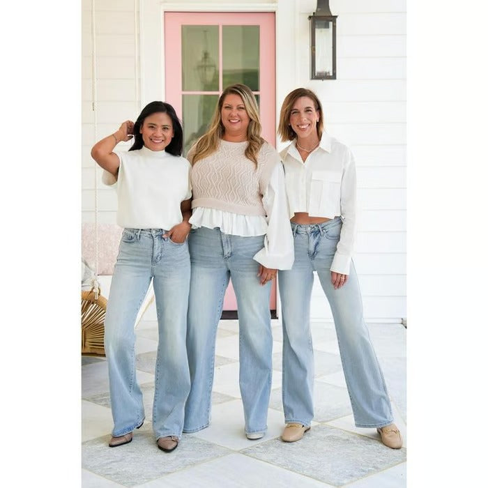 CurveEase – Plus Size Tummy Control Vintage Jeans