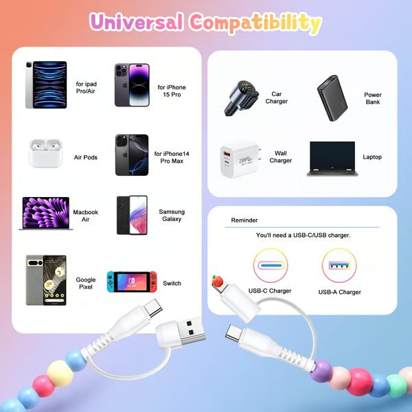 ChargeBead – 4-in-1 Fast Charging Cable (66W)