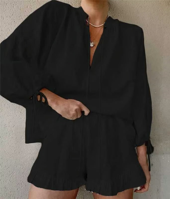 BreezyBloom – Lantern Sleeve Lounge Set