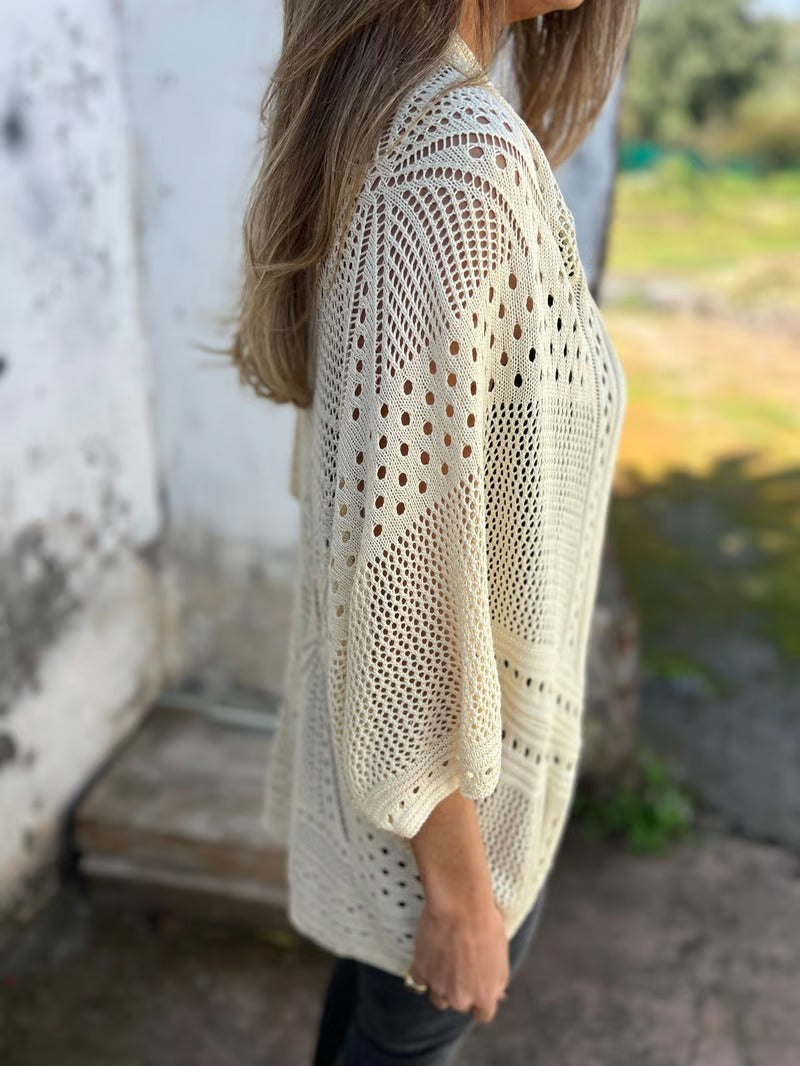 BreezeLoom – Lightweight Hollow Knit Cardigan