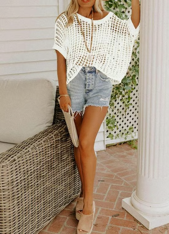 BreezeKnit – Crochet Hollow Out Summer Sweater