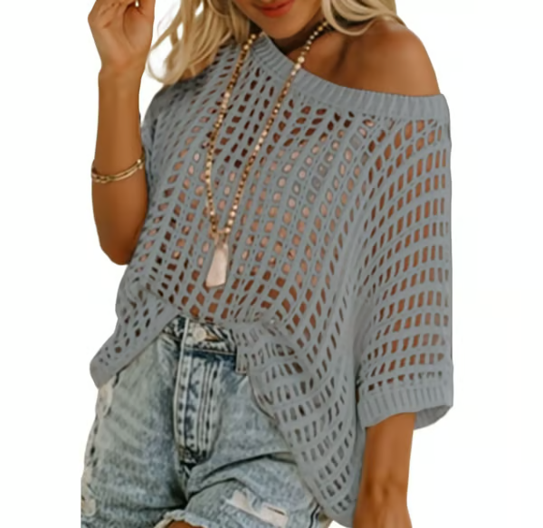 BreezeKnit – Crochet Hollow Out Summer Sweater