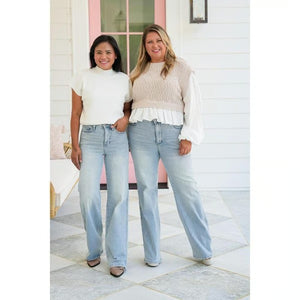 CurveEase – Plus Size Tummy Control Vintage Jeans