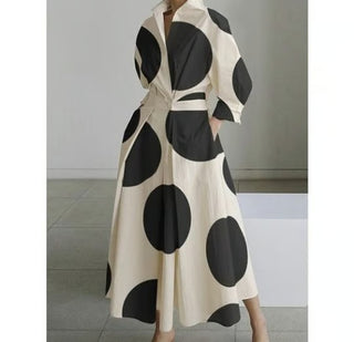 LuxeLapel – Elegant Wrap Shirt Dress