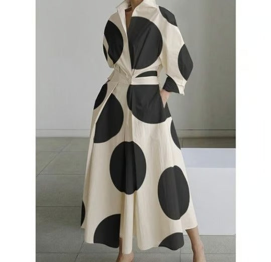LuxeLapel – Elegant Wrap Shirt Dress