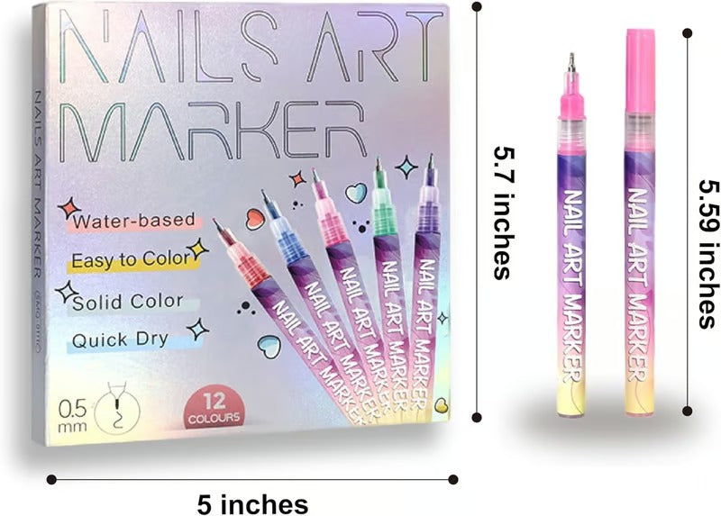 ColorDazzle – Precision Nail Art Pens in 12 Shades