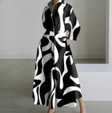 LuxeLapel – Elegant Wrap Shirt Dress