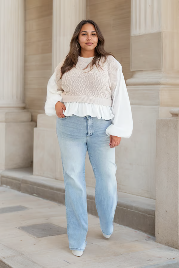 CurveEase – Plus Size Tummy Control Vintage Jeans